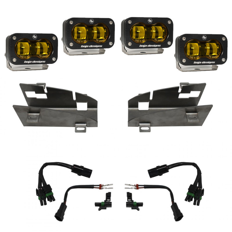 Dodge 1500 TRX Fog Pocket Light Kit - Baja Designs - S2 SAE Dual - Amber - `21-`22 Dodge 1500 TRX Fog Pocket Light Kit - Baja Designs - S2 SAE Dual - Amber - `21-`22